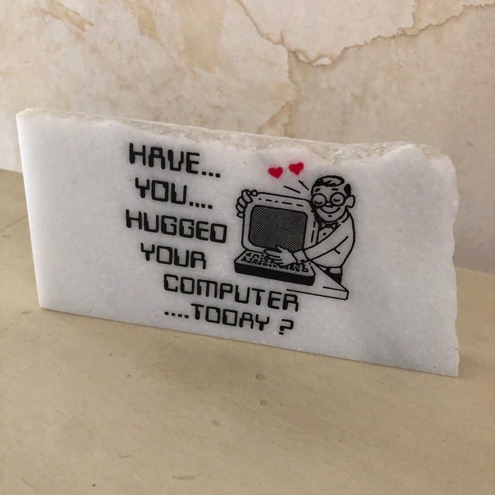 vintage 1984 marble computer sign